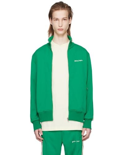 Palm Angels Green Striped Track Jacket