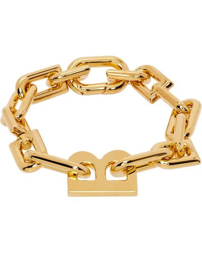 Balenciaga Bracelet-chainette doré à ferrure à logo - Métallisé