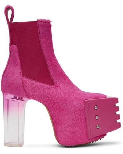 Rick Owens Pink Grilled Boots - Purple