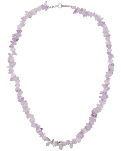 Isabel Marant Purple Beaded Necklace - White