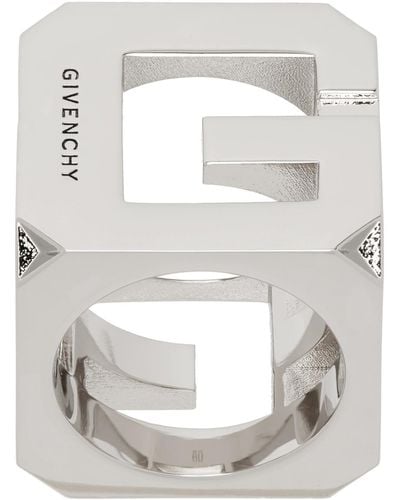 Givenchy シルバー G Cube リング - メタリック