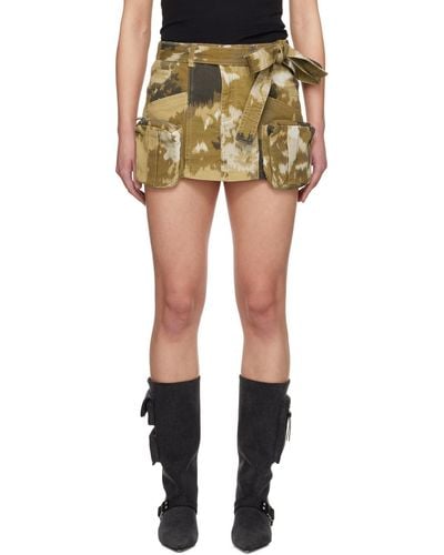 Blumarine Brown Camouflage Miniskirt - Black