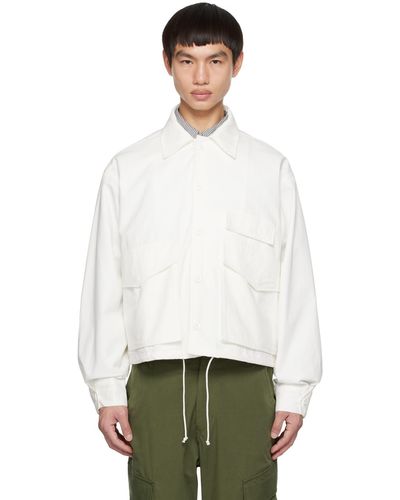 Uniform Bridge Spread Collar Jacket - White