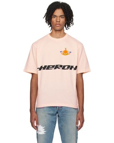 Heron Preston Pink 'globe Burn' T-shirt - Black