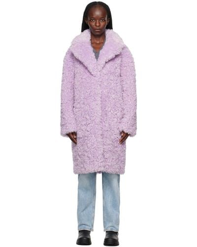 Stand Studio Purple Camille Cocoon Faux-fur Coat - Multicolour