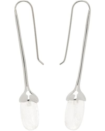 Sophie Buhai Long Dripping Stone Earrings - White