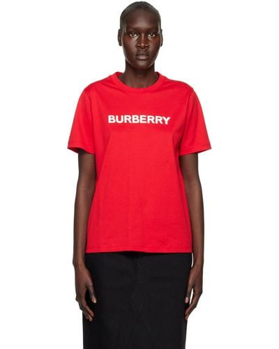 Burberry Organic Cotton Logo Print T-shirt - Red