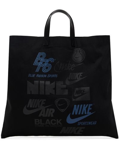 COMME DES GARÇON BLACK Comme Des Garçons Nike Edition Oxford Print Tote - Black