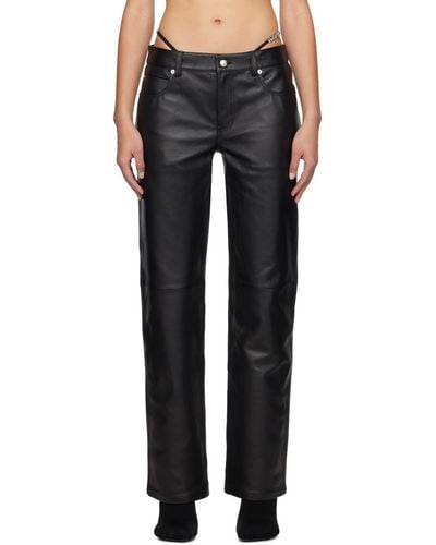 Alexander Wang Black Low-rise Leather Trousers