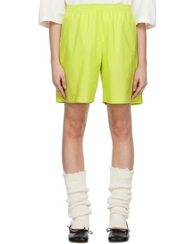 MM6 by Maison Martin Margiela Green Embroidered Shorts - Yellow