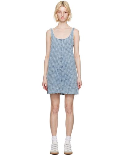 Rag & Bone Ragbone robe courte kimmie bleue en denim - Noir