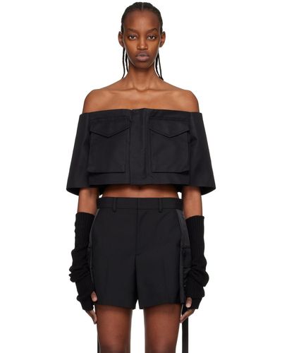 Sacai Black Off-the-shoulder Bustier