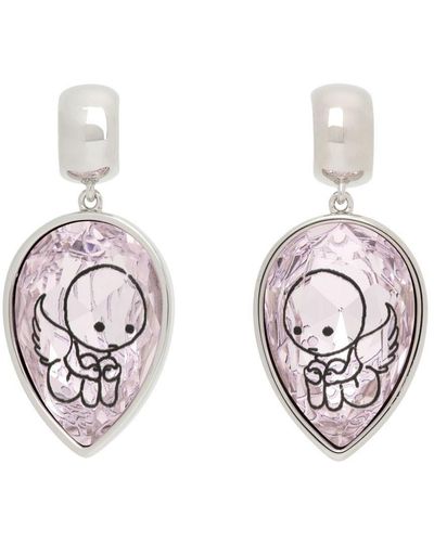 Jiwinaia Pink Angel Drop Earrings - Multicolor