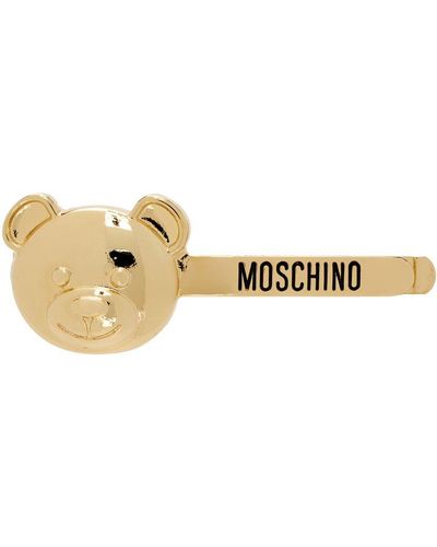 Moschino Gold Teddy Bear Hair Clip - Black