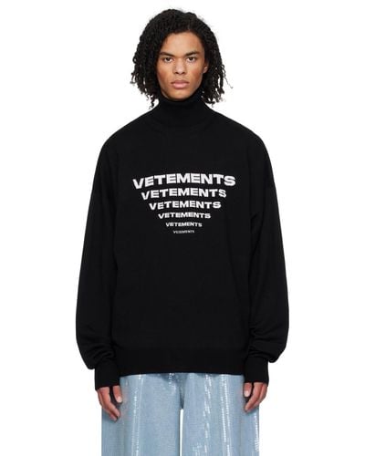 Vetements ジャカードロゴ セーター - ブラック