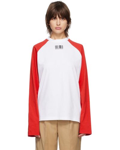 VTMNTS Barcode Long Sleeve T-shirt - Red