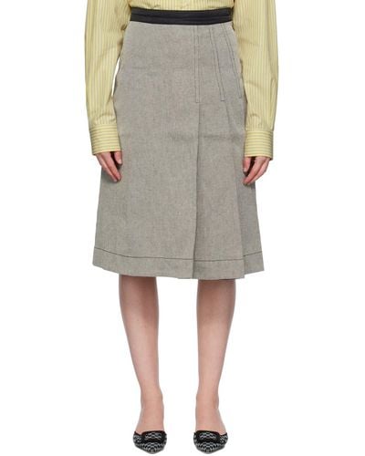 Saks Potts Gray Wimbledon Midi Skirt - Multicolor