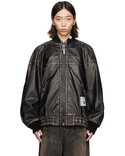 Maison Mihara Yasuhiro Miharayasuhiro Big Zip Faux-leather Jacket - Black