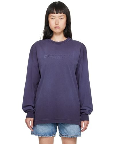 Alexander Wang Purple Embossed Long Sleeve T-shirt