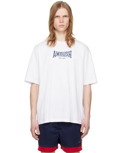 Ambush ホワイト ロゴプリント Tシャツ