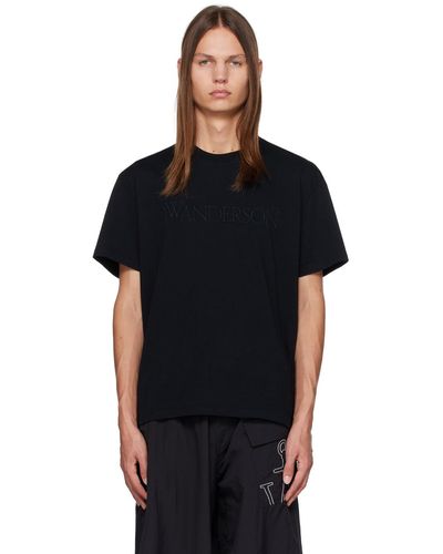 JW Anderson T-shirt noir à logo brodé