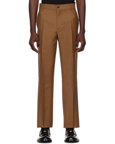 Versace Tan Tapered Trousers - Brown