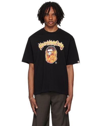 A Bathing Ape Mad Flame Ape Head T-shirt - Black