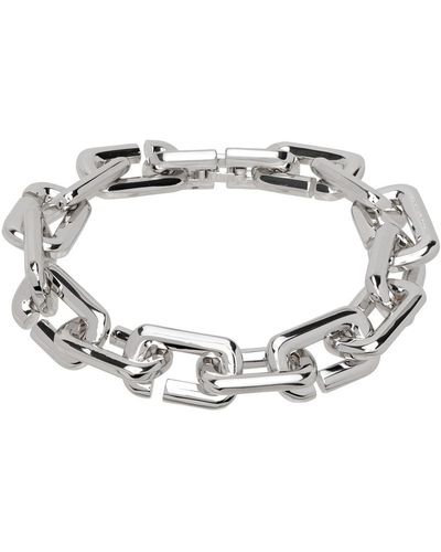 Marc Jacobs シルバー The J Marc Chain Link ブレスレット - ブラック