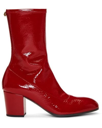 Gucci Red Patent Printyl Boots