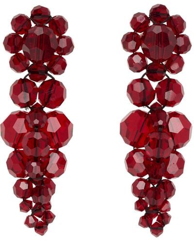 Simone Rocha Red Small Cluster Drip Earrings