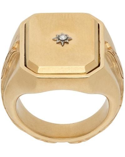 Maison Margiela Gold Enamel Signet Ring - Metallic