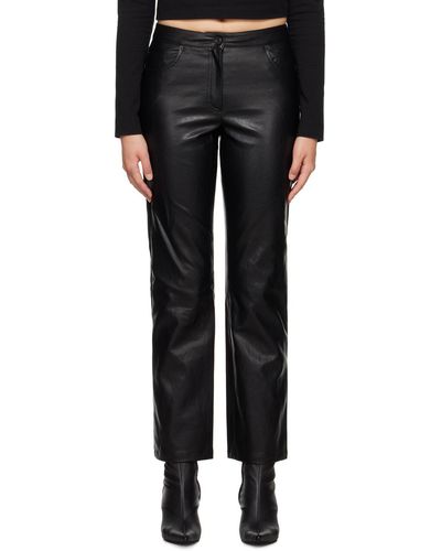 Juun.J Darted Faux-leather Trousers - Black
