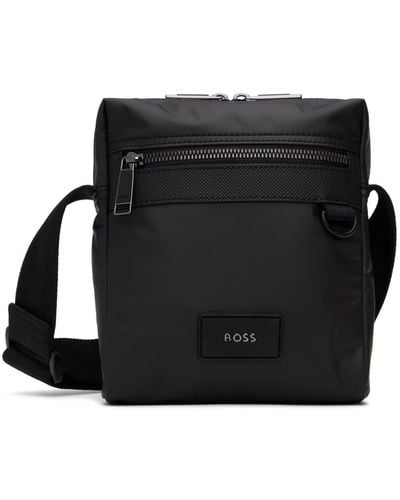 BOSS Patch Messenger Bag - Black
