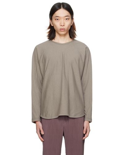 Homme Plissé Issey Miyake Homme Plissé Issey Miyake Taupe Release-t 1 Long Sleeve T-shirt - Multicolour