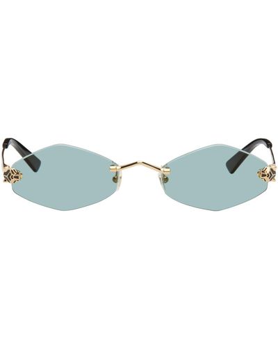 Cartier Gold Oval Sunglasses - Black