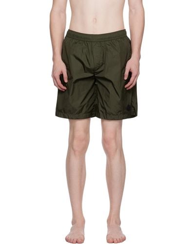 Moncler Green Patch Swim Shorts - Black