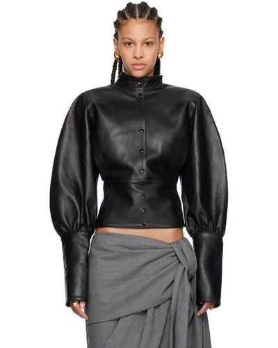 FIDAN NOVRUZOVA Elena Leather Jacket - Black