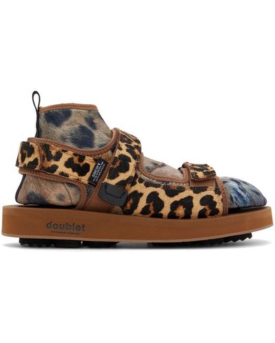 Doublet Brown Suicoke Edition Animal Foot Layered Sandals - Multicolour