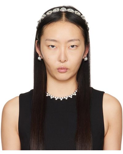 Area Crystal Stud Headband - Black