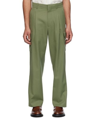 Drole de Monsieur Khaki 'Le Pantalon Cargo Laine' Cargo Pants - Green