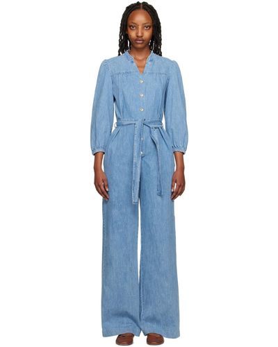 A.P.C. Combinaison dolores bleue en denim - Noir