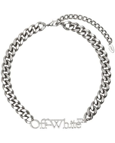 Off-White c/o Virgil Abloh Silver Logo Chain Necklace - Metallic