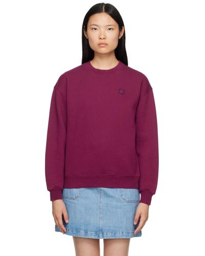 Maison Kitsuné Burgundy Bold Fox Head Sweatshirt - Red