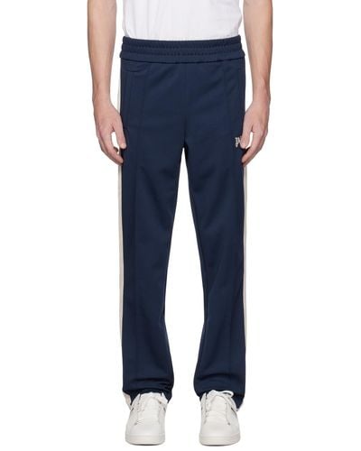 Palm Angels Navy Monogram Track Trousers - Blue