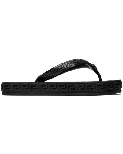 Versace Black Greca Sandals