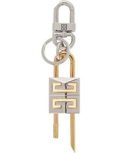 Givenchy Porte-clés argenté et doré à cadenas - Noir