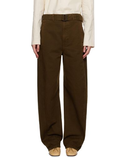 Lemaire Jean brun à ceinture et à coutures extérieures torsadées - Multicolore