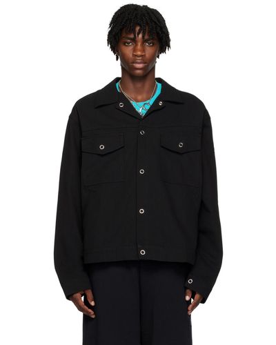 Acne Studios Blacak Spread Collar Jacket - Black