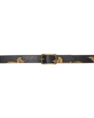 Dries Van Noten Black Snake-embossed Belt