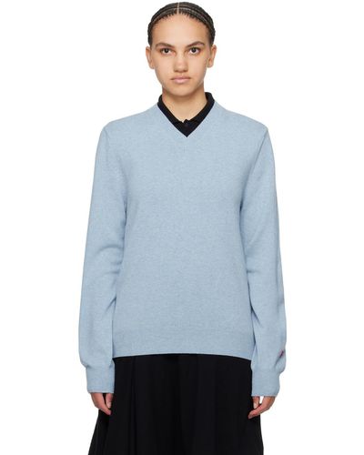 COMME DES GARÇONS PLAY Comme Des Garçons Play Blue Heart Patch Sweater
